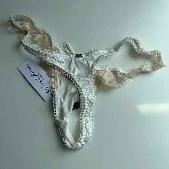 For Love and Lemons for Victoria’s Secret Fay Lace Thong Panty in White, XL NWT - Picture 8 of 8